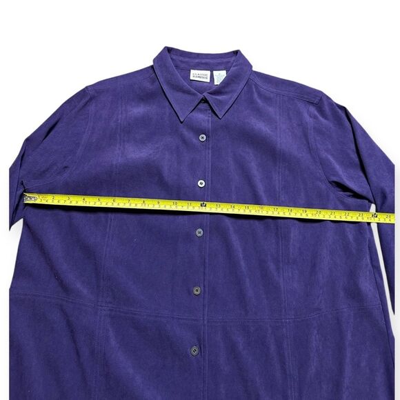 Vintage Classic Elements Shirt Womens XL Purple Faux Suede Relaxed Western Boho - Picture 5 of 8